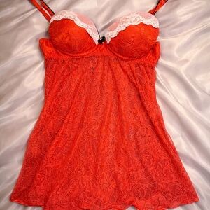 😍Red Lacy Babydoll Style Chemise